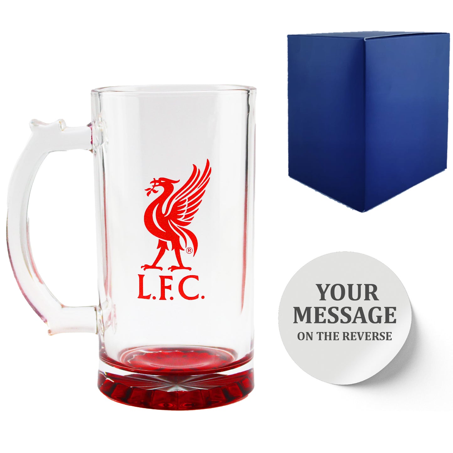 Personalised Official Liverpool Football Club Glass Pint Tankard