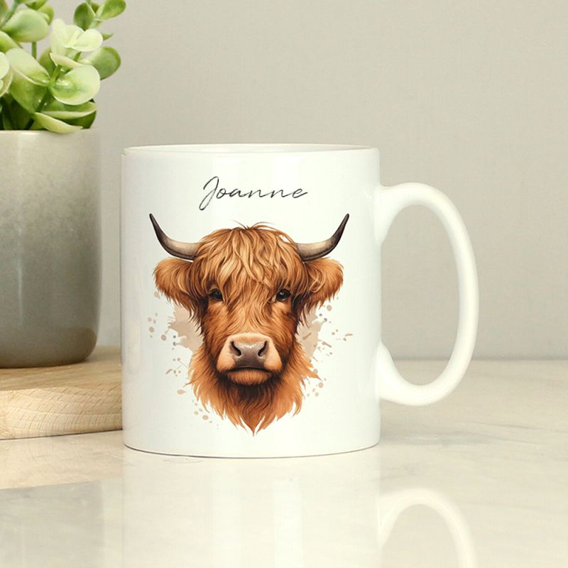 Personalised Highland Cow Mug