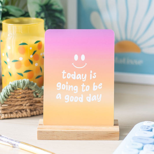 Affirmation Cards With Wooden Stand