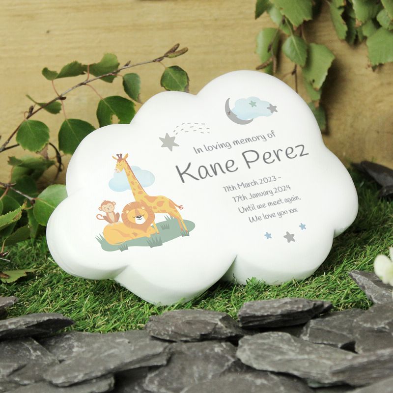 Personalised Animal Themed Resin Memorial Cloud Ornament