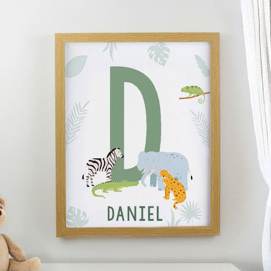 Personalised Animal Initial Framed Print