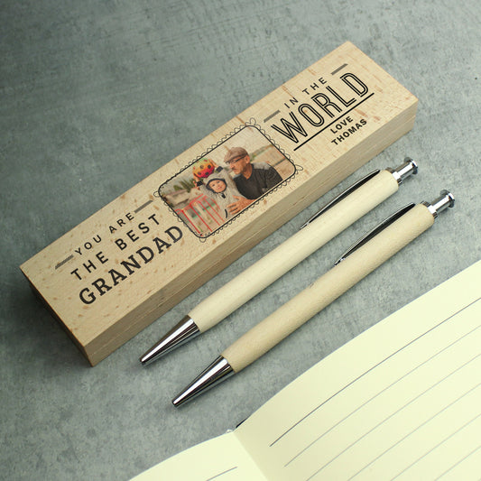 Personalised Best In The World Own Photo Pen & Pencil Box Set