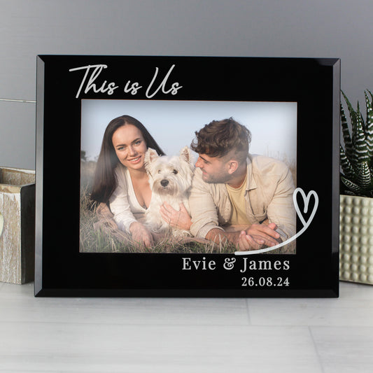 Personalised Black Glass This Is Us Photo Frame