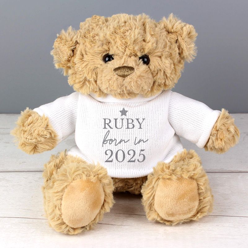 Personalised Born In 2025 Teddy Bear