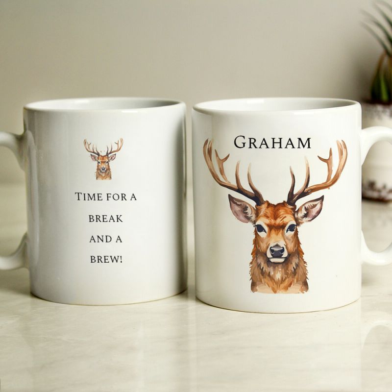 Personalised Stag Design Mug