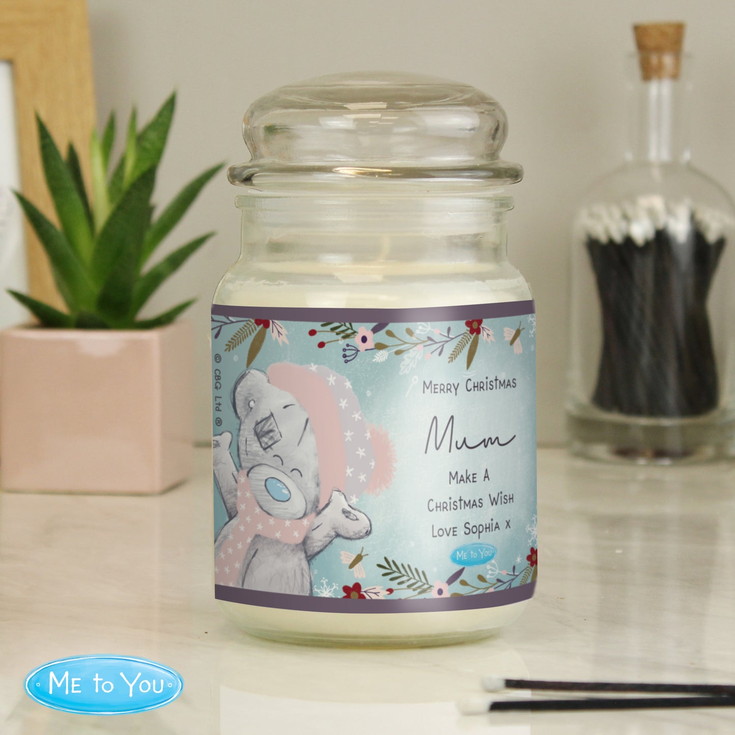 Personalised Me to You Cosy Winter Large Scented Jar Candle