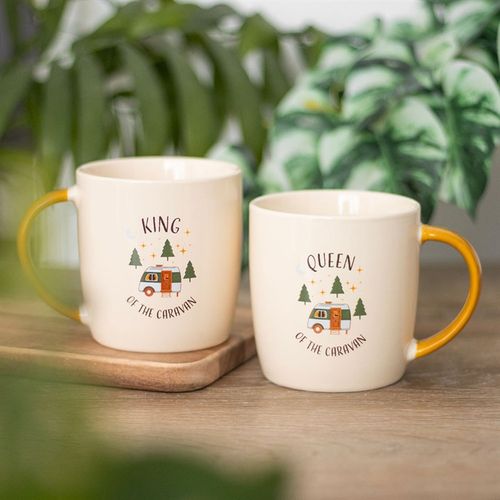 Caravan King & Queen Ceramic Mug Set