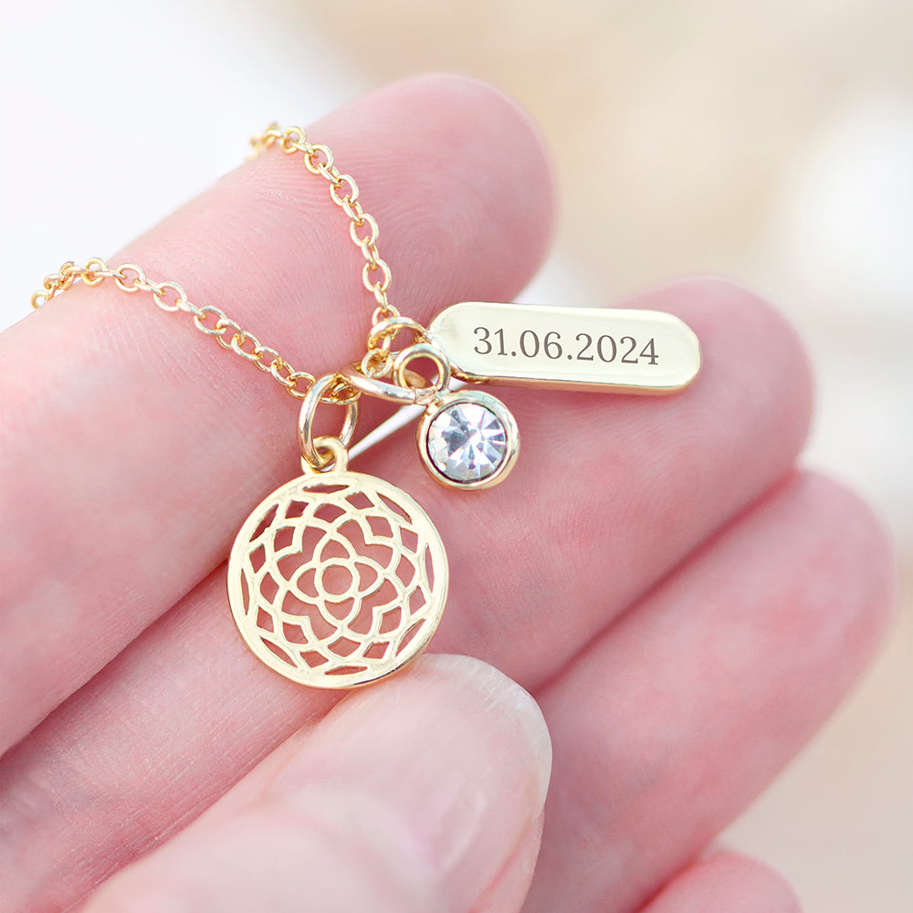 Personalised Mandala Multi Charm Necklace