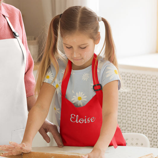 Personalised Children's Red Waterproof Apron