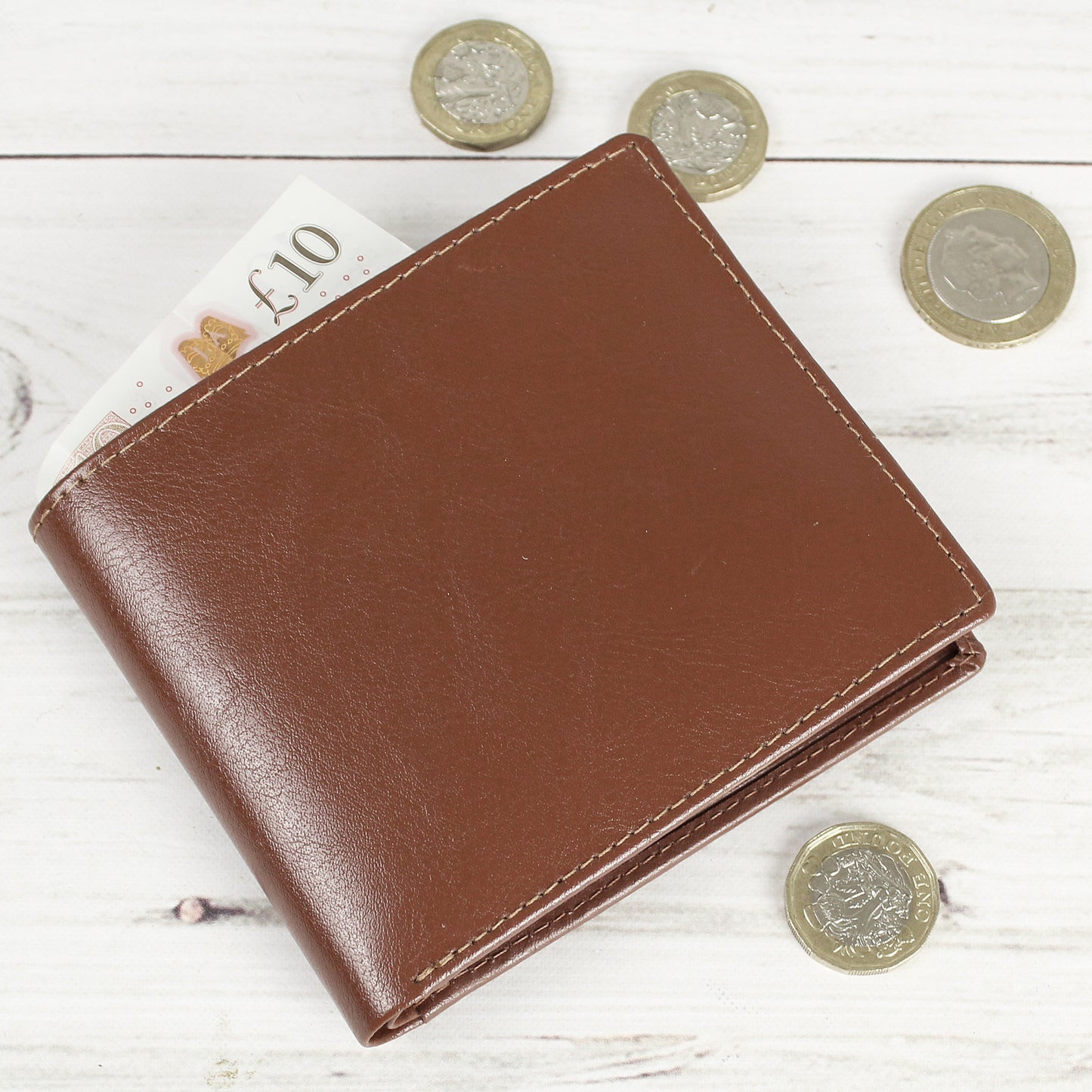 Personalised Tan Leather Wallet