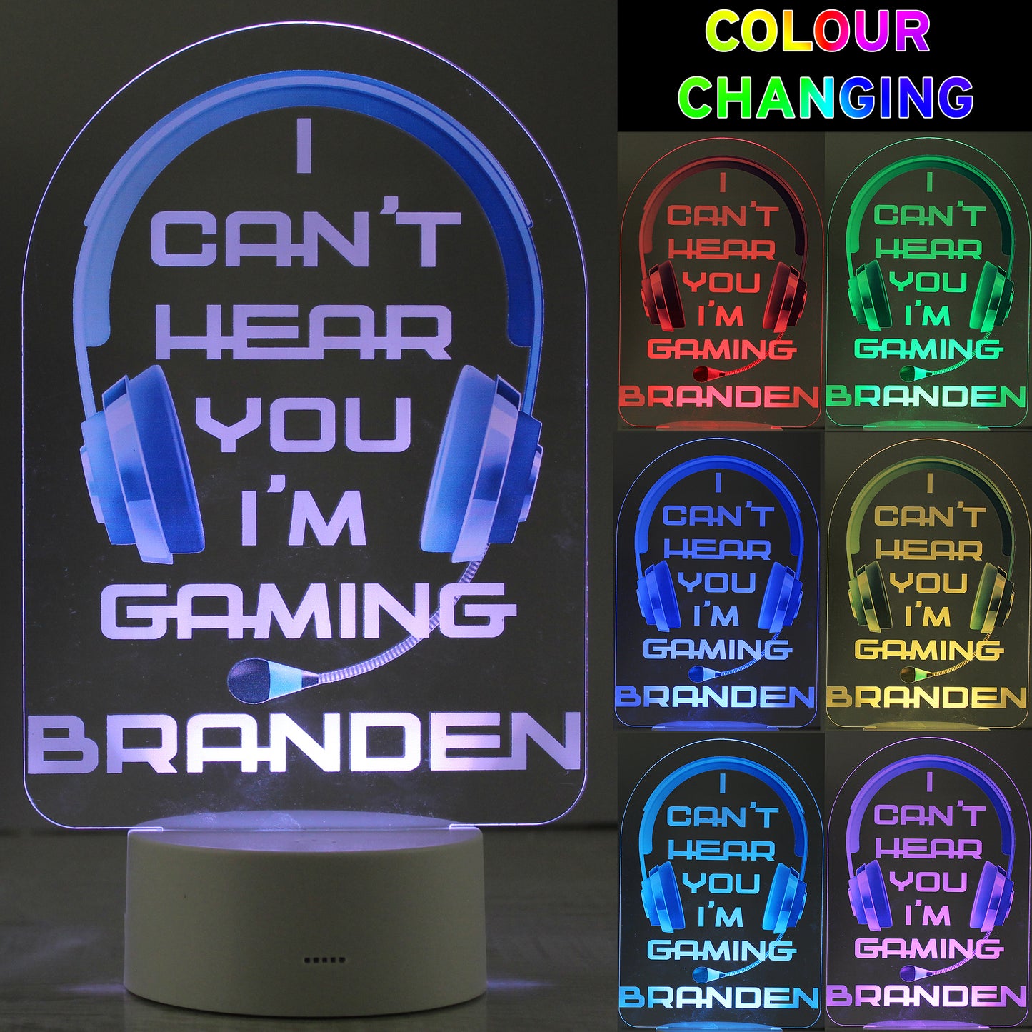 Personalised Gaming LED Colour Changing Light