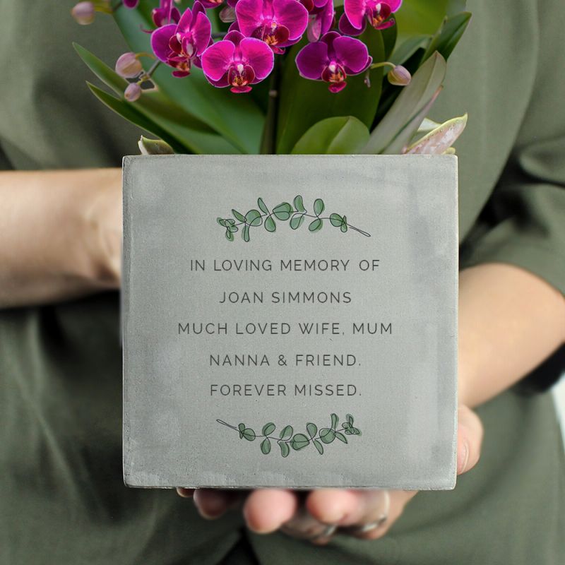 Personalised Memorial Concrete Plant Pot