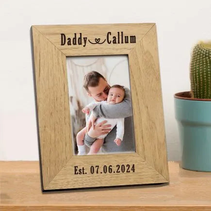 Personalised Daddy & Me Wooden Photo Frame