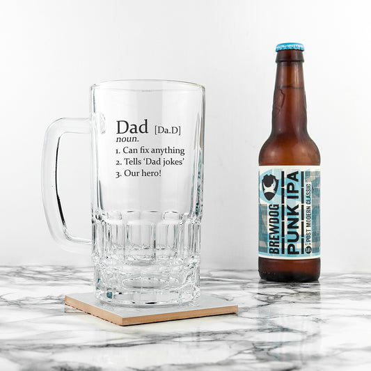 Personalised Dad Definition Beer Glass Tankard