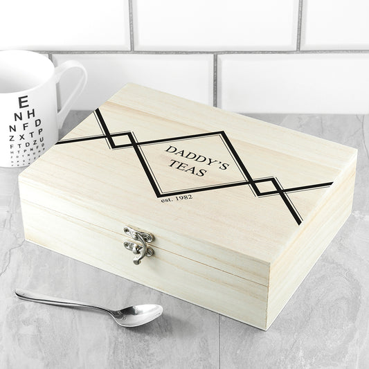 Personalised Pine Box With Tea Selection