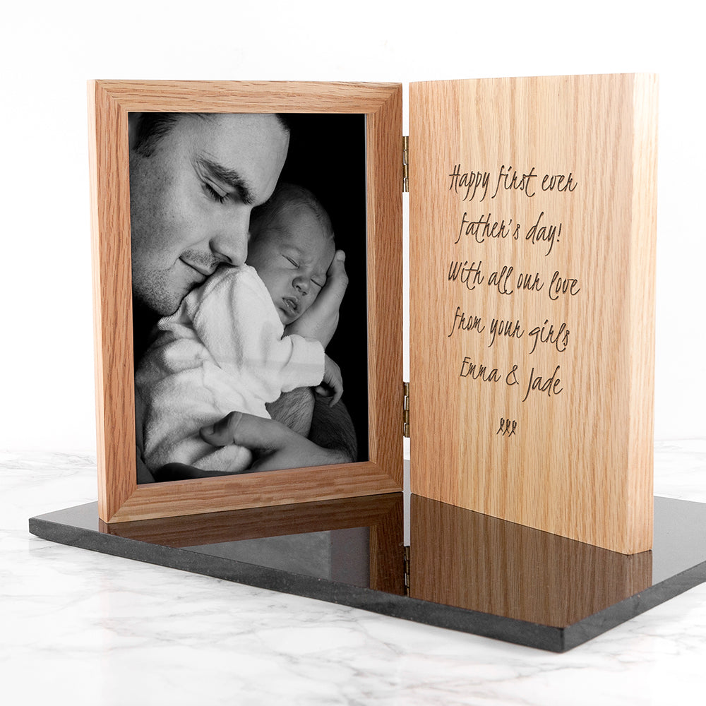 Personalised Book Style Oak Photo Frame