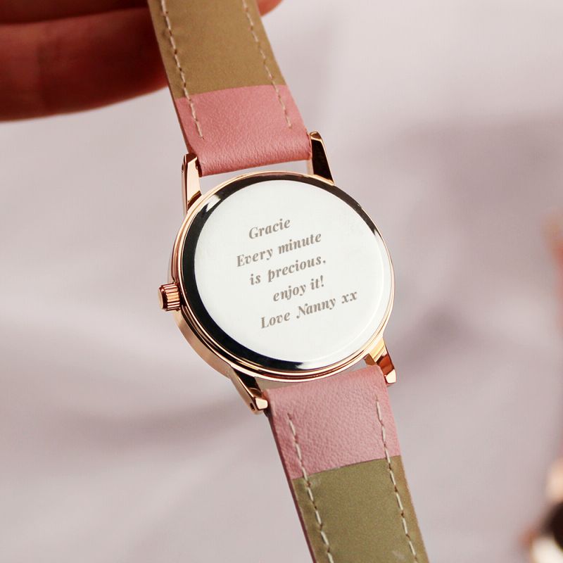 Personalised Girl's Pink Watch