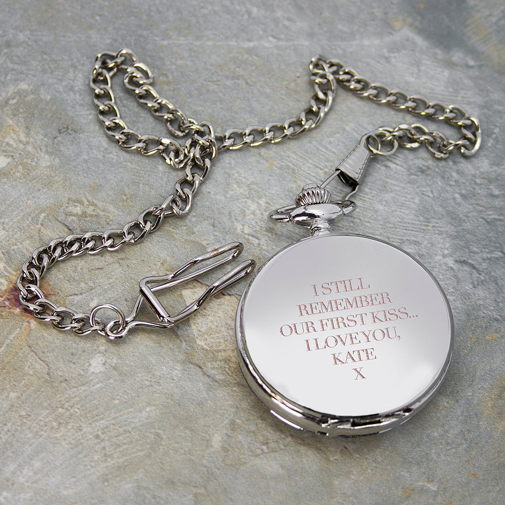 Personalised Silver Plated Heritage Pocket Watch