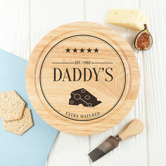 Personalised Extra Matured Cheese Board & Cheese Knives Set