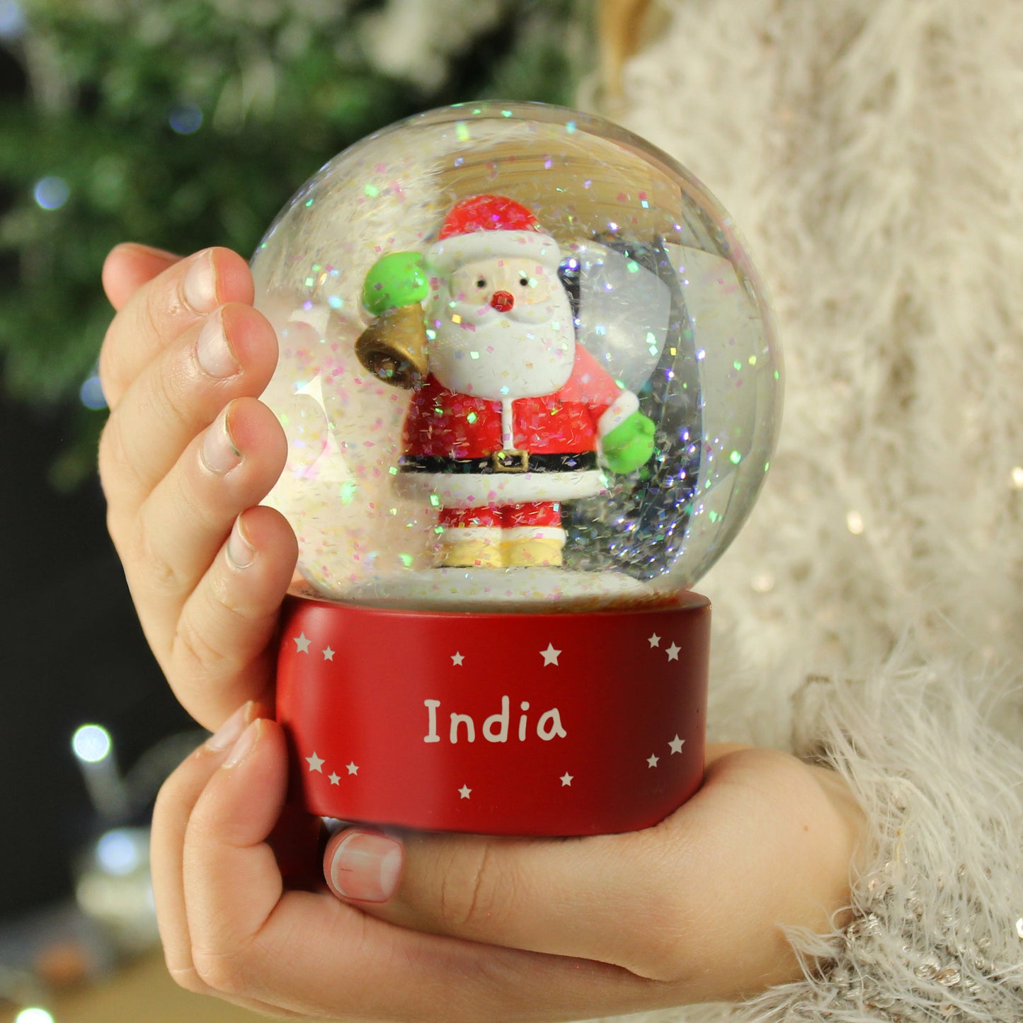 Personalised Santa Glitter Snow Globe