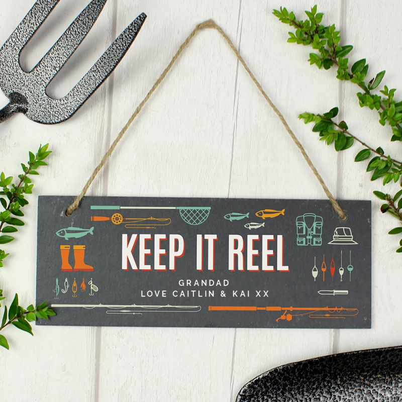 Personalised "Keep It Reel" Hanging Slate Plaque