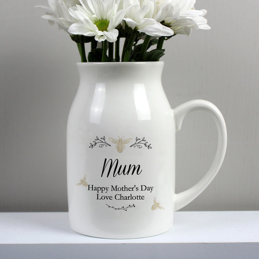 Personalised Bee Design Flower Jug