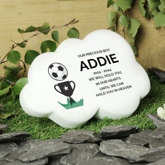 Personalised Football Themed Resin Memorial Cloud Ornament