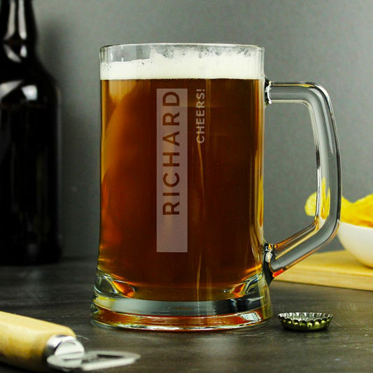 Personalised Glass Pint Stern Tankard