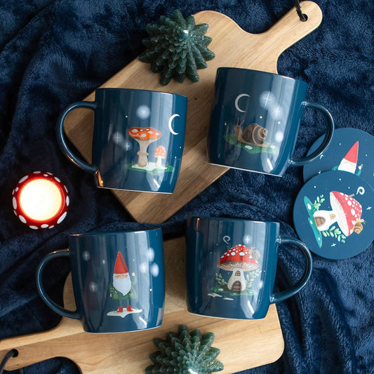 Gnome Magic- Set Of 4 Ceramic Mugs