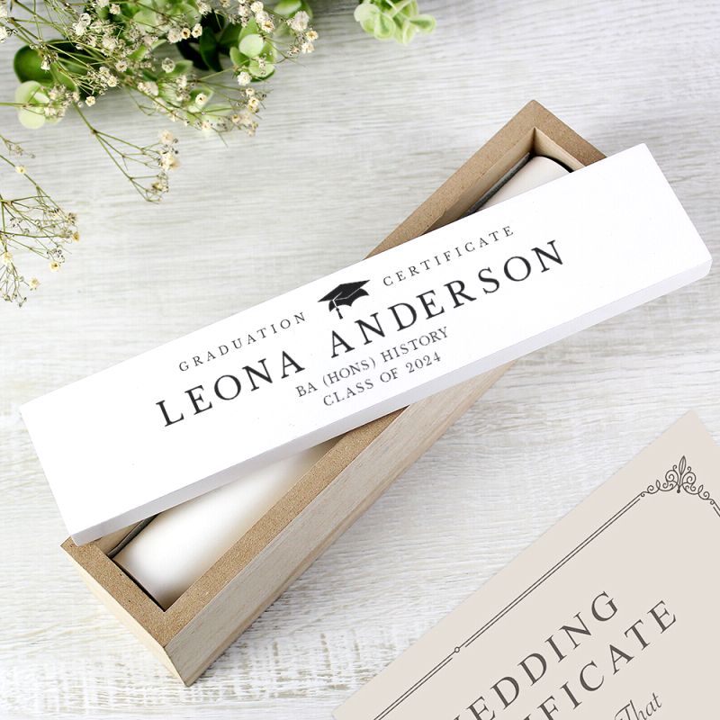 Personalised Graduation Wooden Certificate Holder