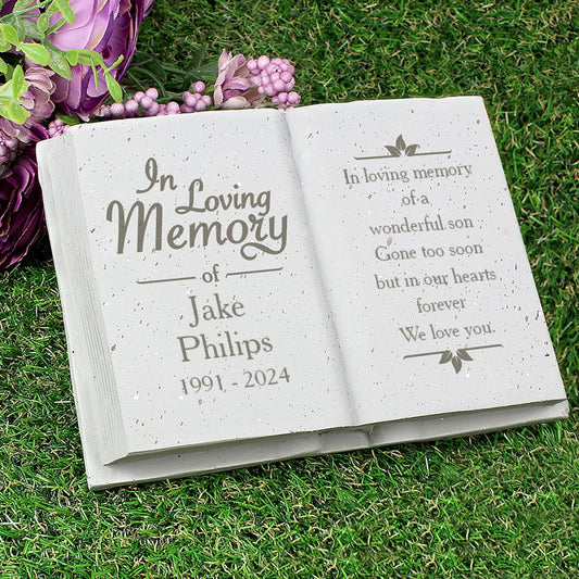 Personalised In Loving Memory Memorial Book Grave Ornament