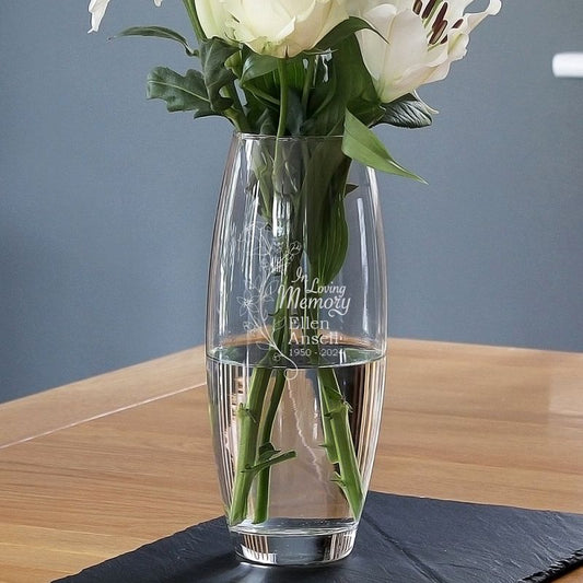 Personalised In Loving Memory Glass Vase