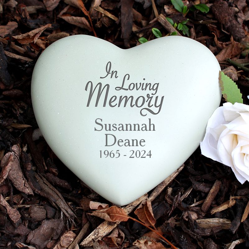 Personalised In Loving Memory Heart Memorial Grave Ornament