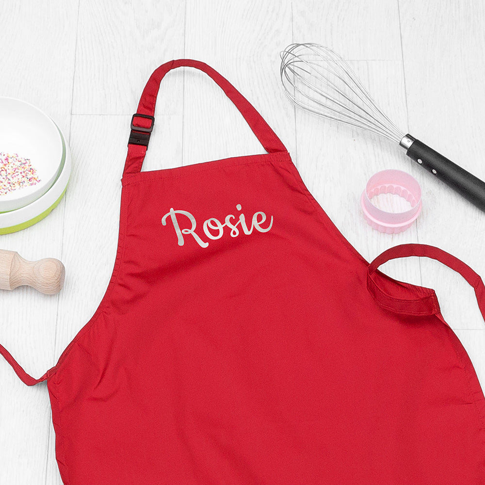 Personalised Children's Red Waterproof Apron