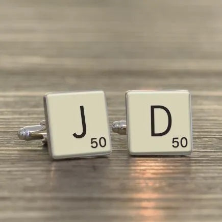 Personalised Vintaage Letter Tile Cufflinks