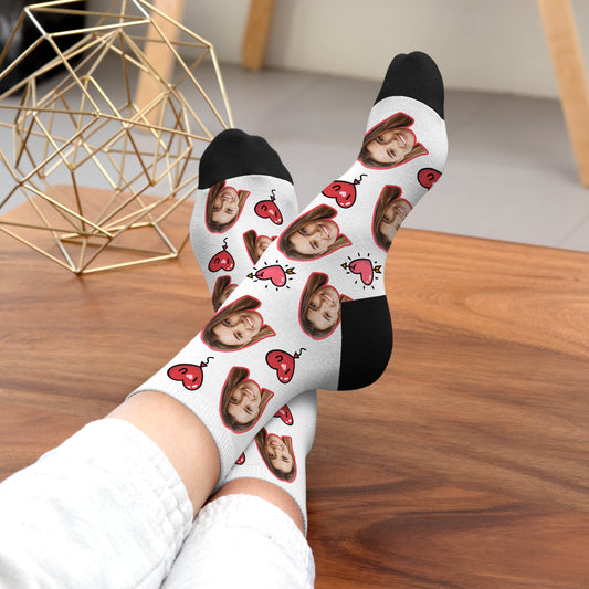 Personalised I Love Your Face Own Photo Socks