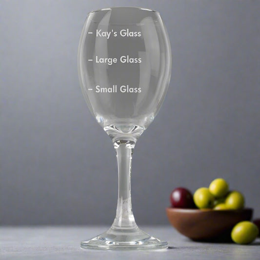 Personalised Measures Wine Glass