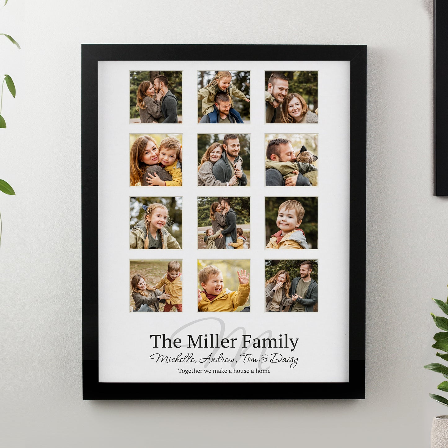 Personalised Family Black Multi Photo Frame