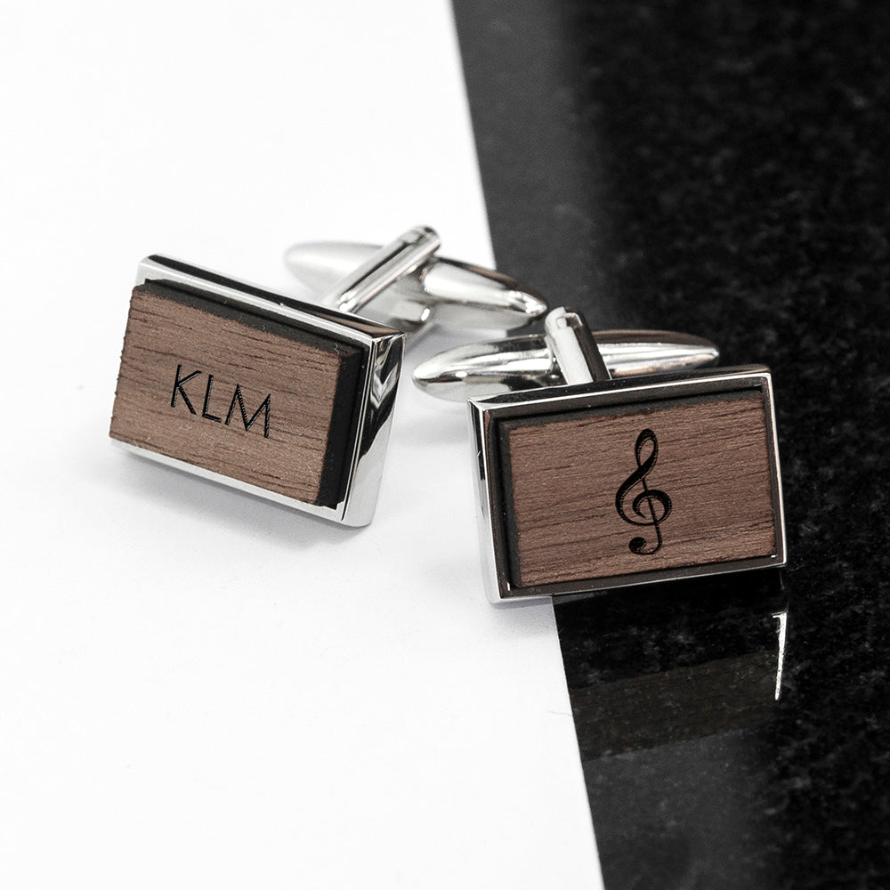 Personalised Music Themed Wooden Cufflinks