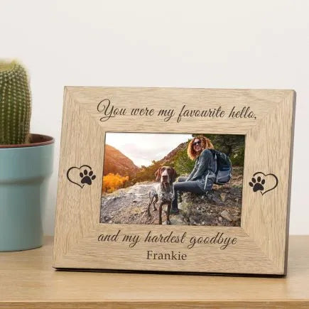 Personalised Favourite Hello Hardest Goodbye Pet Memory Photo Frame