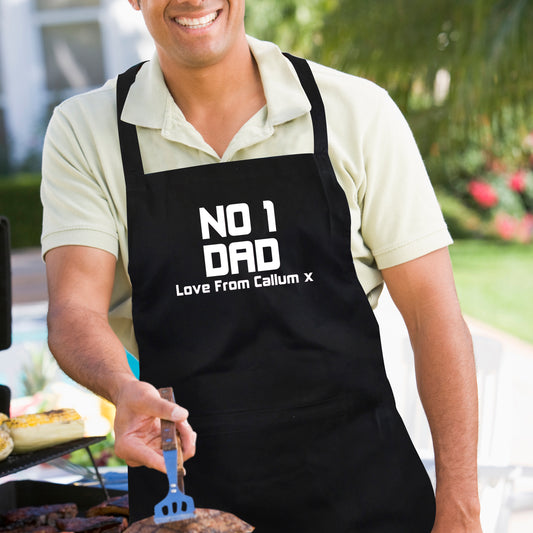 Personalised No.1 Dad Cotton Apron