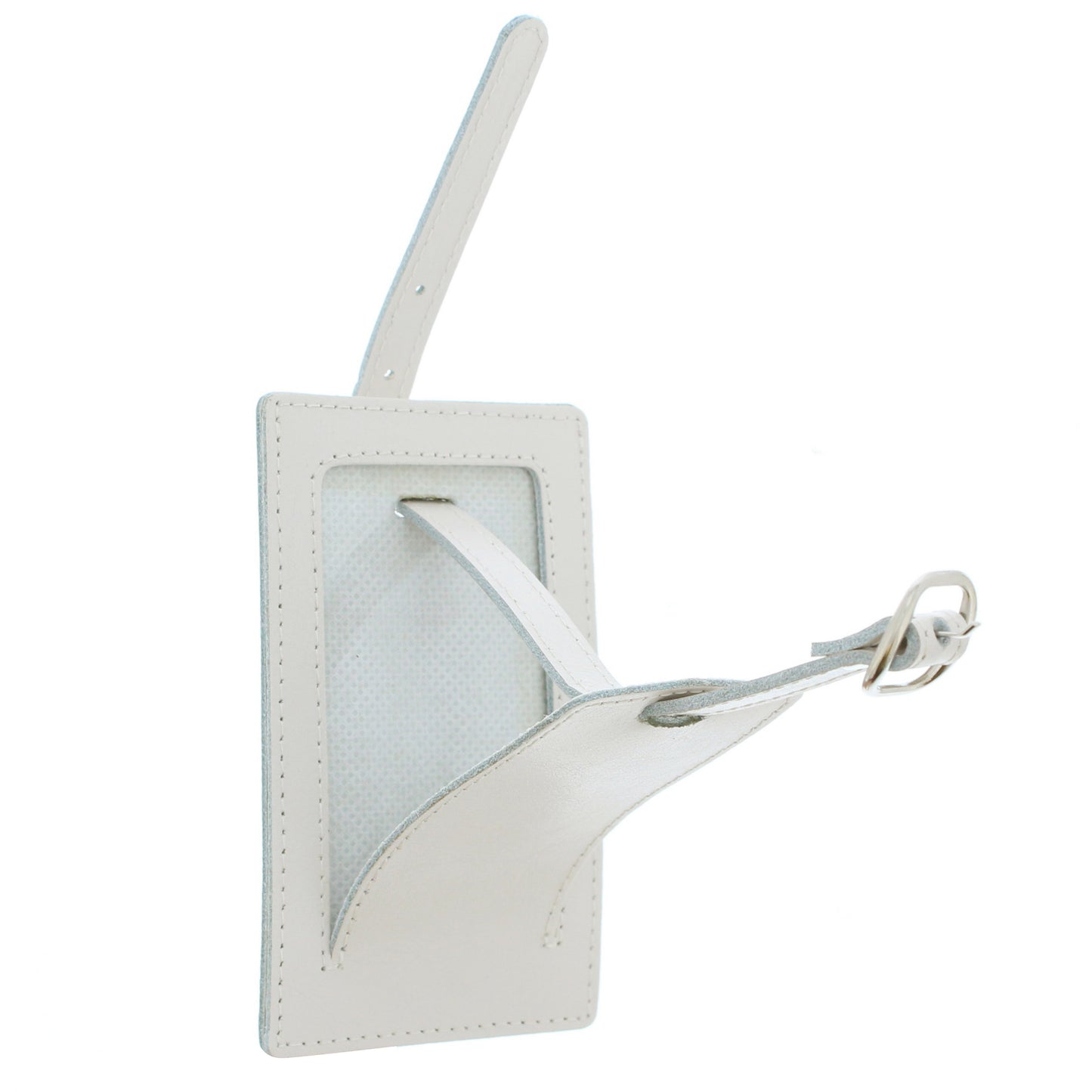 Personalised Classic Cream Leather Luggage Tag