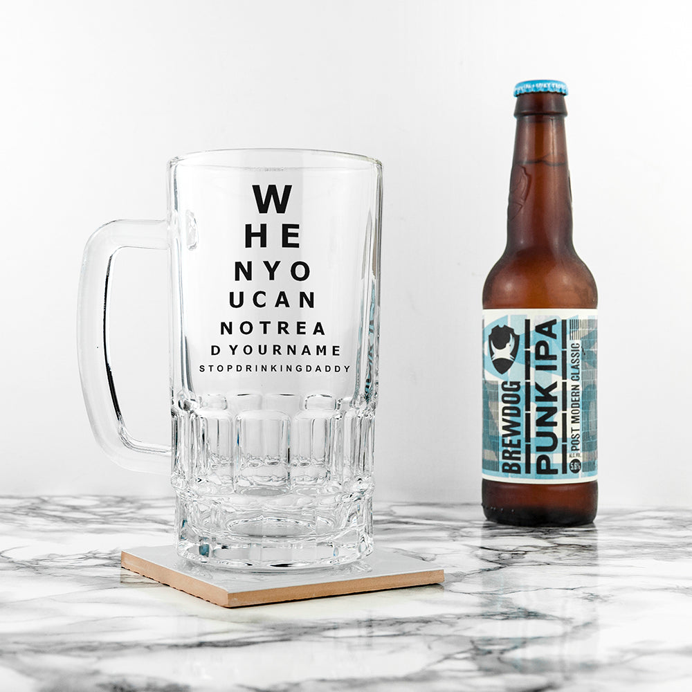 Personalised Optician's Eye Chart Pint Tankard