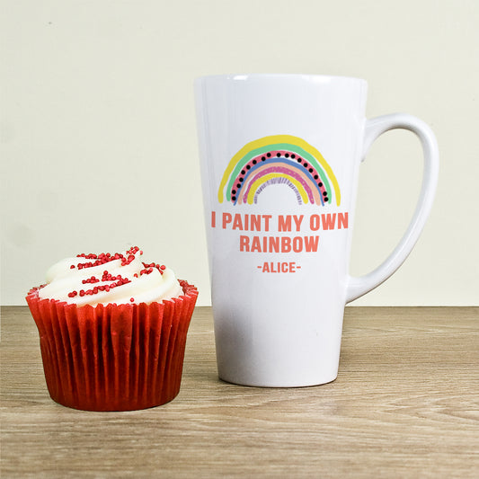 Personalised I Paint My Own Rainbow Latte Mug