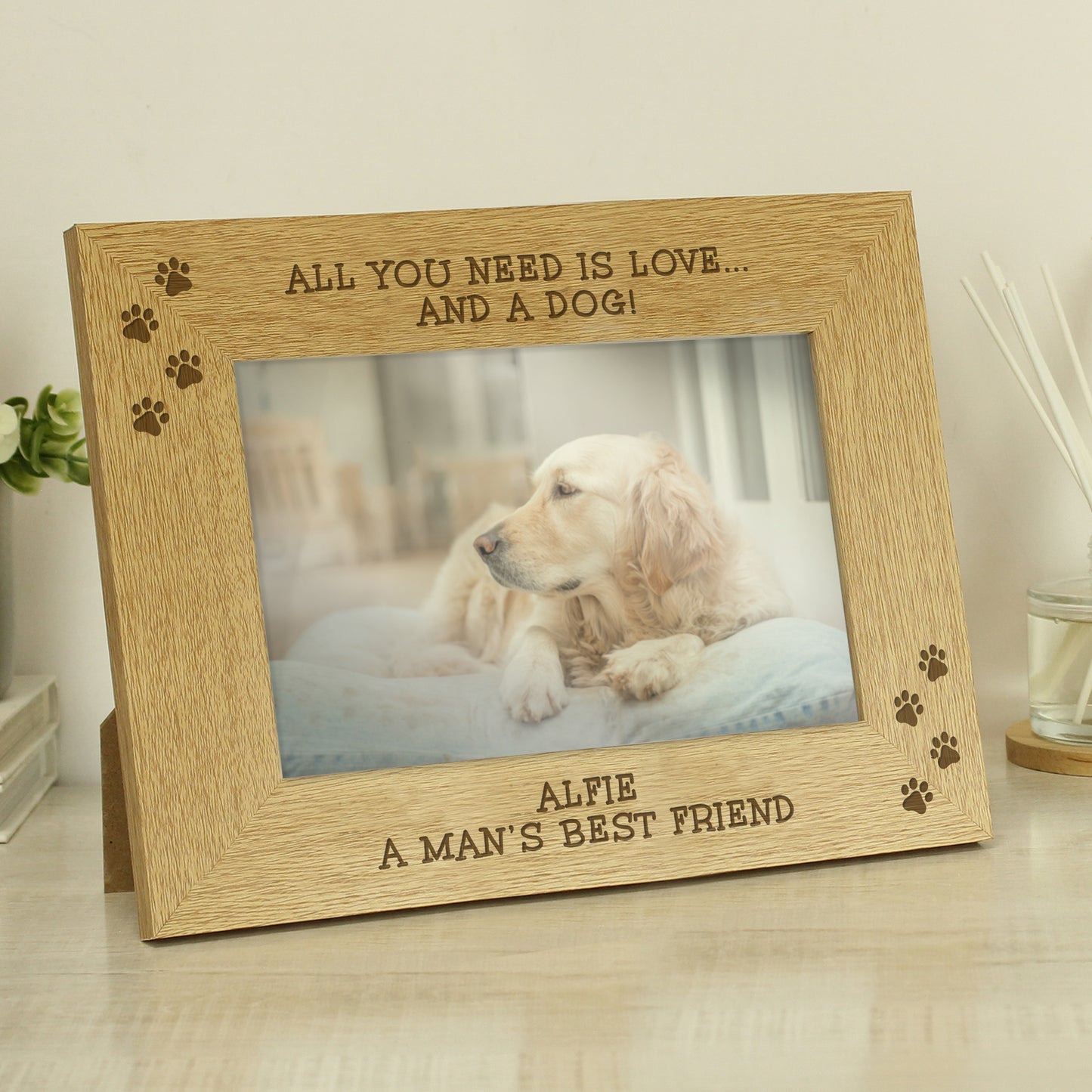 Personalised Paw Print Design Pet Photo Frame