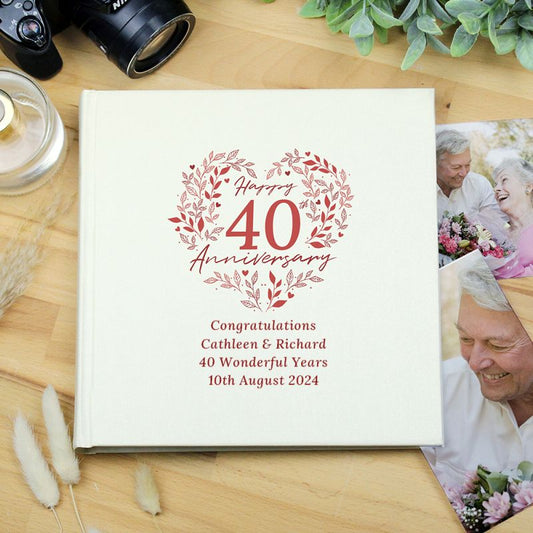 Personalised 40th Ruby Wedding Anniversary Photo Album