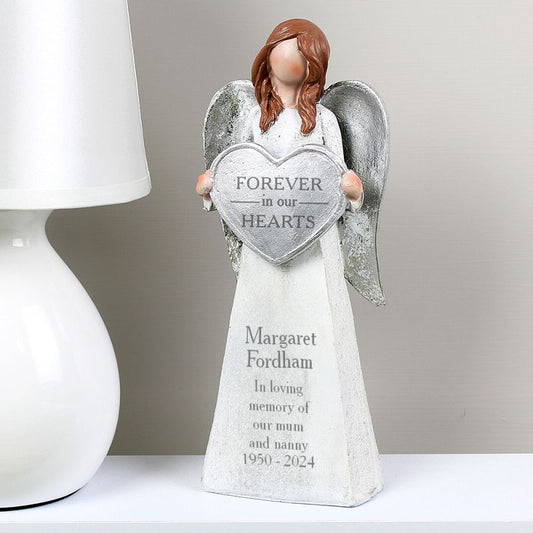 Personalised Forever In Our Hearts Memorial Angel Ornament