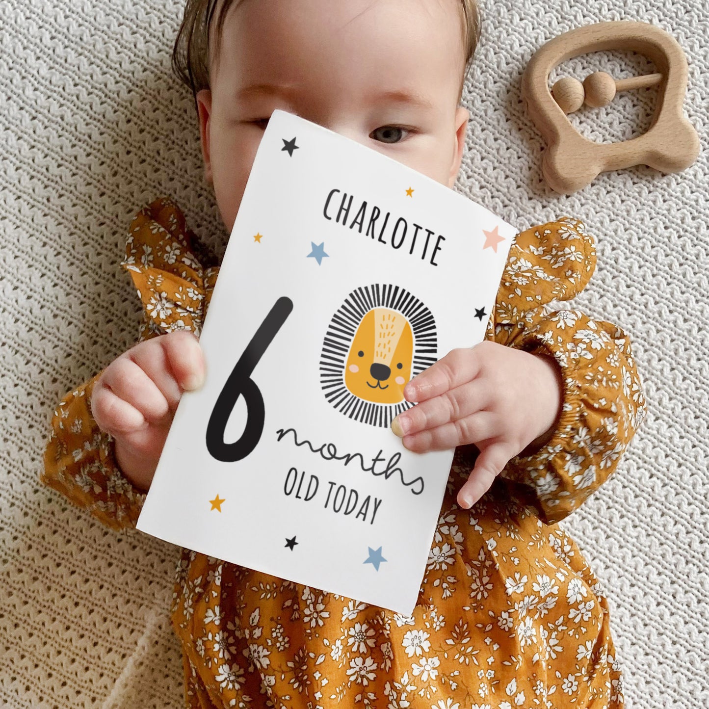 Personalised Animal Design Baby Milestone Moments Cards