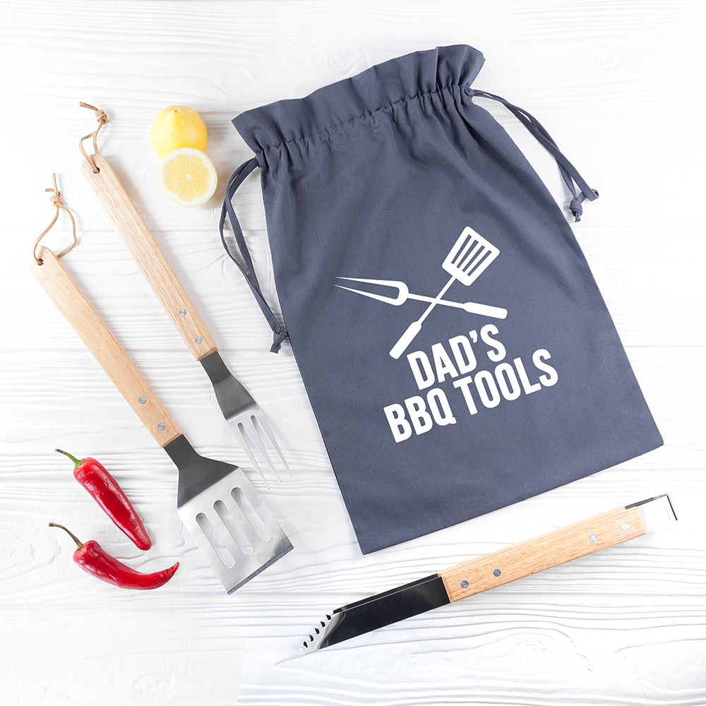 BBQ Tool Set In Personalised Drawstring Bag