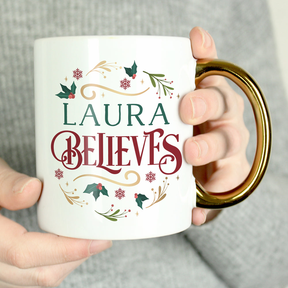 Personalised Believes Christmas Mug